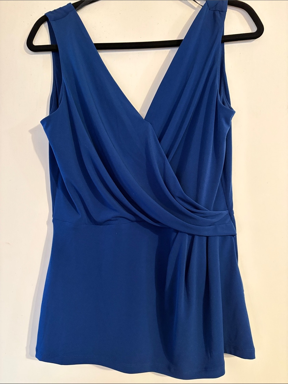 H&M Blue Draped V-Neck Women's Dress Top